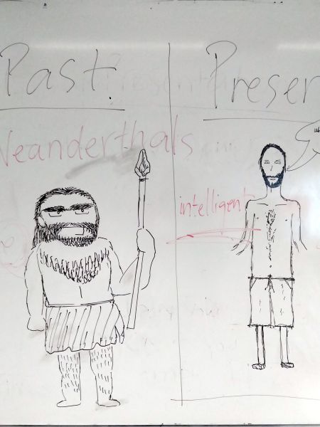 歴史をテーマにした授業で、絵を描いて会話を深めました
