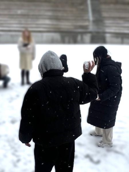 韓国の冬　雪