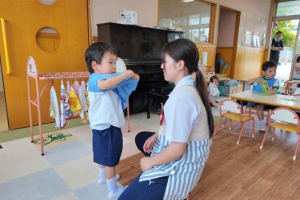 幼稚園での実習の様子
