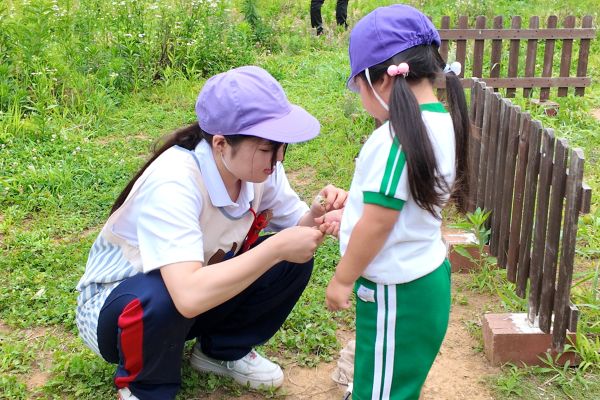 幼稚園での実習の様子